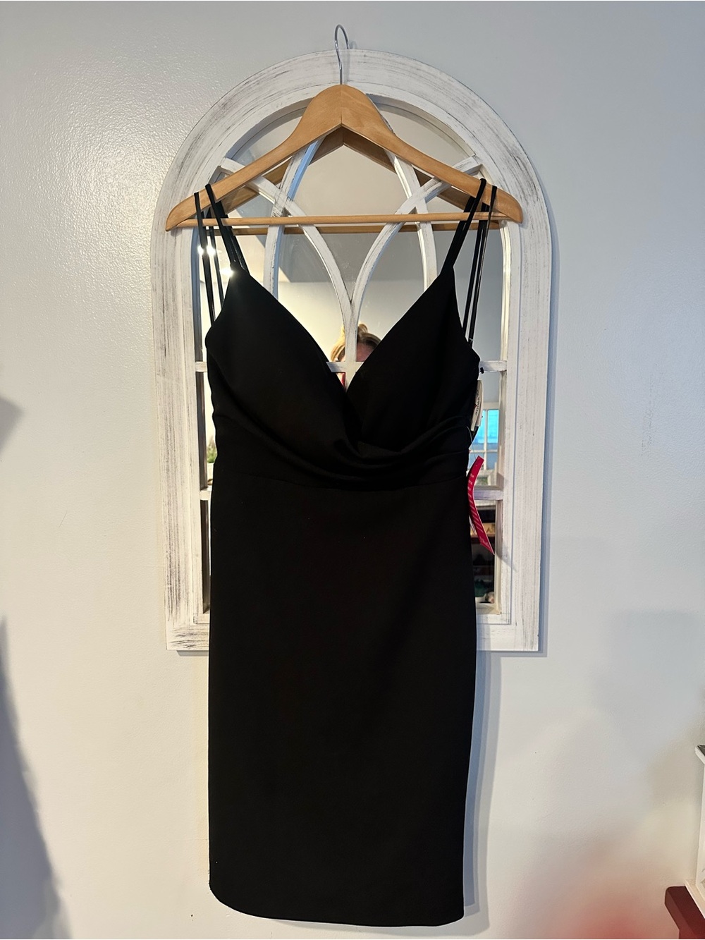 Black Sleeveless V-Neck Bodycon Dress
